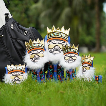 King of Golden Sunglasses Golf Headcover Set